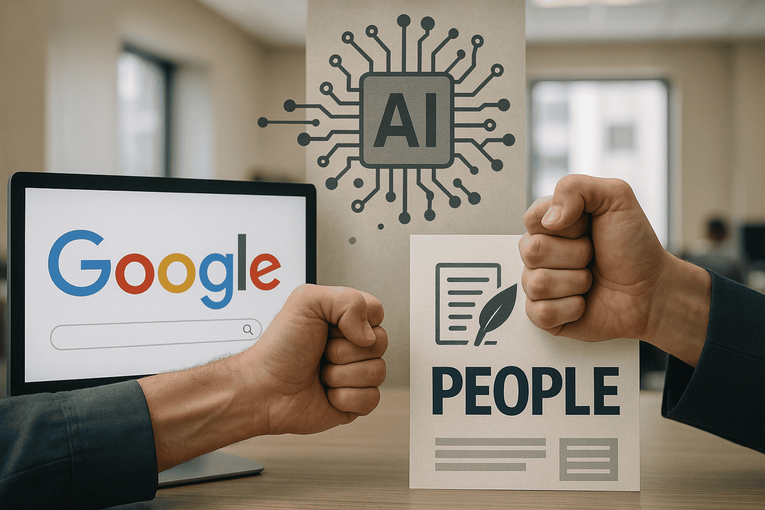 People obtožuje Google kraje vsebin za AI in zahteva pravično delitev prihodkov People obtožuje Google kraje vsebin za AI in zahteva pravično delitev prihodkov