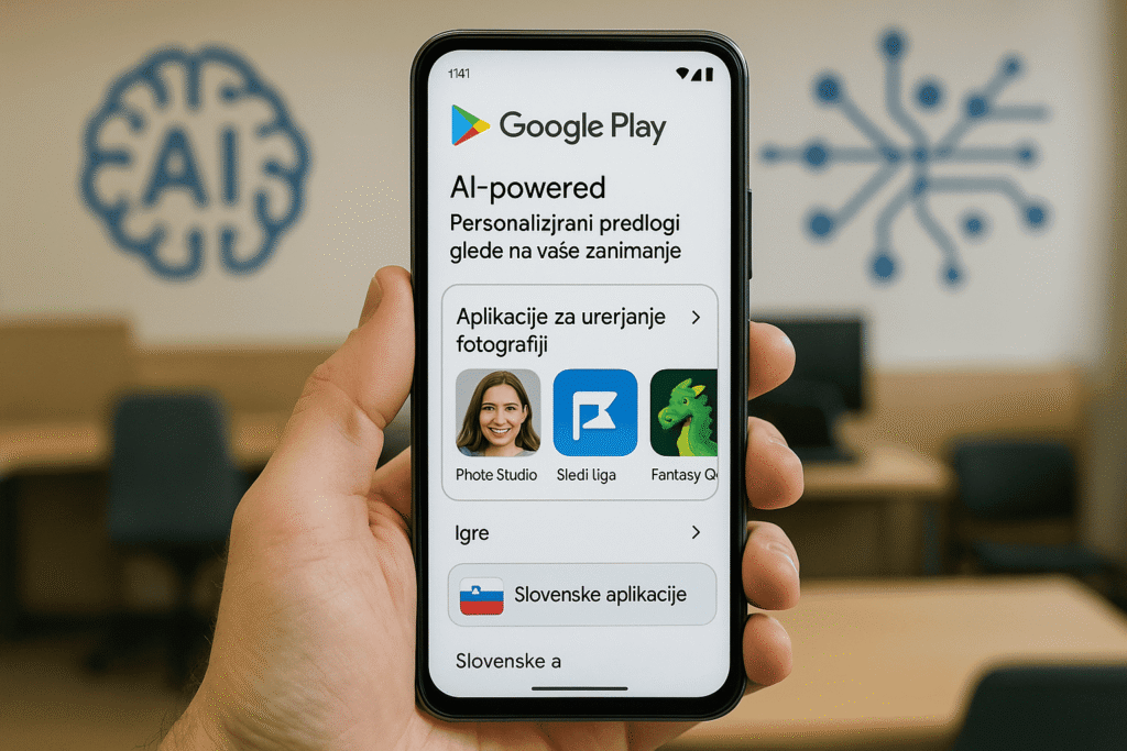 Google Play z umetno inteligenco: personalizacija, varnost in novi izzivi za razvijalce