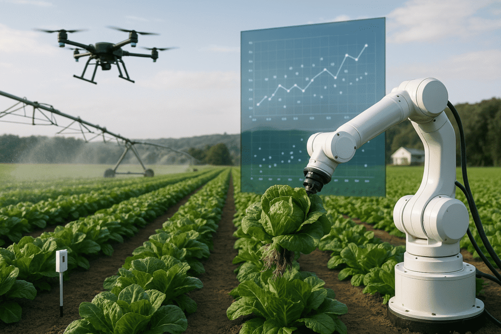 Kako umetna inteligenca spreminja prihodnost kmetijstva: od pametnega zalivanja do robotskih žetvic