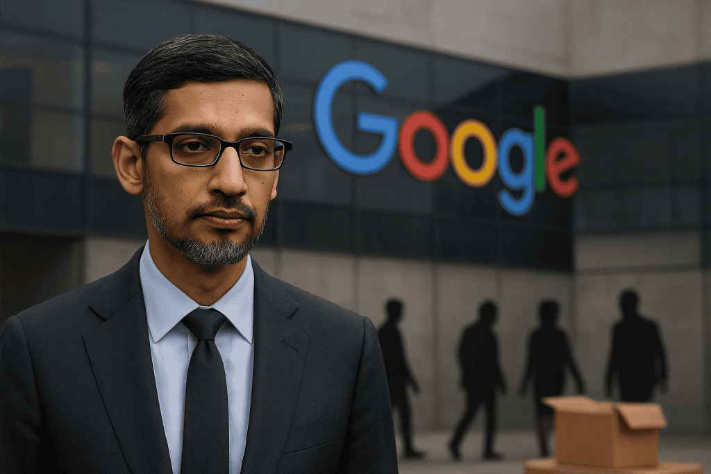 Pichaijev 226-milijonski paket razdvaja Google v času odpuščanj in tehnoloških prelomnic