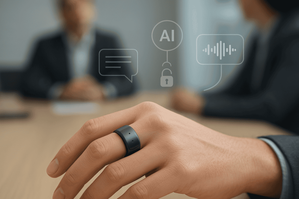 Pametni prstan z umetno inteligenco: Kako Sandbarjeva inovacija spreminja avtomatsko zapisovanje pogovorov