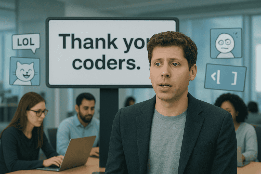 Zahvala Sama Altmana sprožila val memov in razpravo o vlogi razvijalcev v umetni inteligenci